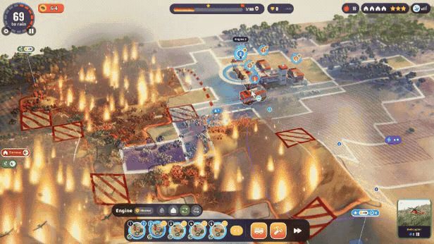Until the Rain in play: fires spread, trucks drive out